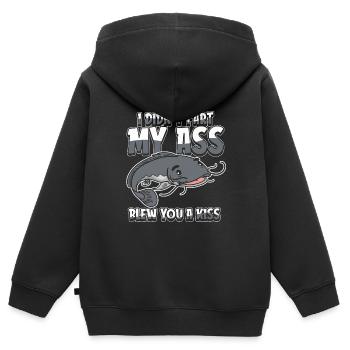 Wels Je n’ai pas pété mes fesses t’a soufflé un baiser - Sweat Premium à capuche zippé enfant bio - noir - Dos - AI Model Kid Male (0cm)