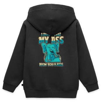 Elefant Witzig - Kinder Premium Organic Zip Hoodie - Schwarz - Hinten - AI Model Kid Male (0cm)