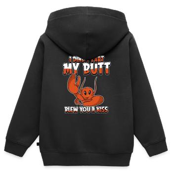 Hummer Lobster Humor - Kinder Premium Organic Zip Hoodie - Schwarz - Hinten - AI Model Kid Male (0cm)