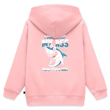 Haifisch Lustig - Kinder Premium Organic Zip Hoodie - Rosa - Hinten - AI Model Kid Female (0cm)