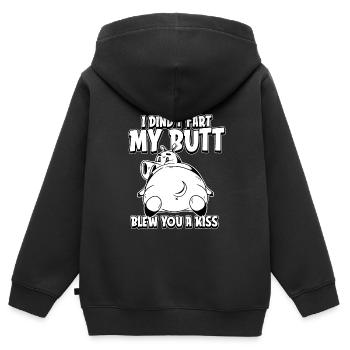 Hippopotame Hippopotame Drôle - Sweat Premium à capuche zippé enfant bio - noir - Dos - AI Model Kid Male (0cm)