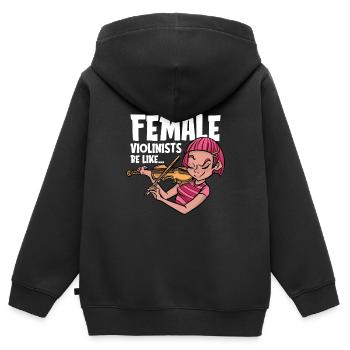 Violon Violon - Sweat Premium à capuche zippé enfant bio - noir - Dos - AI Model Kid Male (0cm)