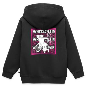 Chasseur à l’arc Fauteuil roulant de chasseur à l’arc - Sweat Premium à capuche zippé enfant bio - noir - Dos - AI Model Kid Male (0cm)