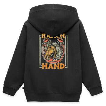 Rodeo Cowboy Ranch Cowboy - Sweat Premium à capuche zippé enfant bio - noir - Dos - AI Model Kid Male (0cm)