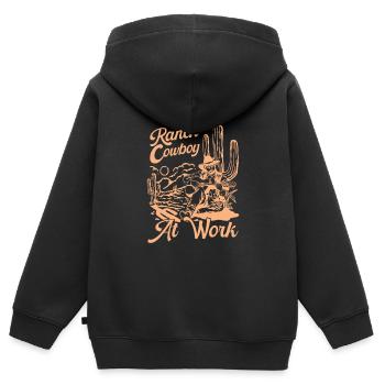 Rodeo Cowboy Works - Sweat Premium à capuche zippé enfant bio - noir - Dos - AI Model Kid Male (0cm)