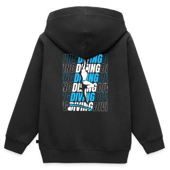 Plongeurs plongeurs - Sweat Premium à capuche zippé enfant bio - noir - Dos - AI Model Kid Male (0cm)