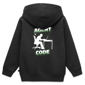 Entwickler Coder Programmierer Agent - Kinder Premium Organic Zip Hoodie - Schwarz - Hinten - AI Model Kid Male (0cm)