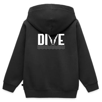 Plongeurs plongeurs - Sweat Premium à capuche zippé enfant bio - noir - Dos - AI Model Kid Male (0cm)