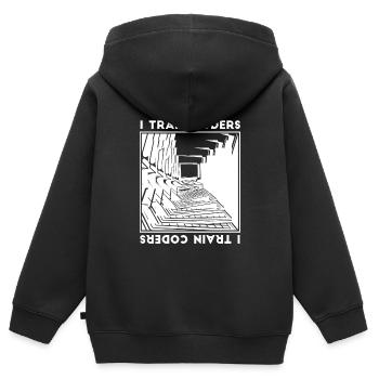 Developer Coder Programmer Calculator - Kids Premium Organic Zip-up Hoodie - black - Back - AI Model Kid Male (0cm)