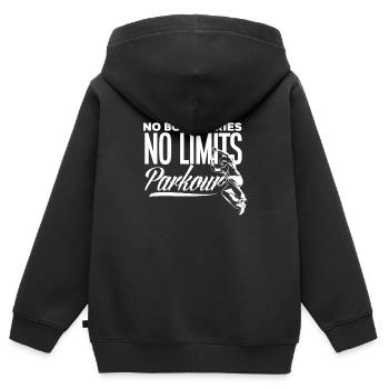 Lustiges Parkourläufer Freerunner Geschenk - Kinder Premium Organic Zip Hoodie - Schwarz - Hinten - AI Model Kid Male (0cm)