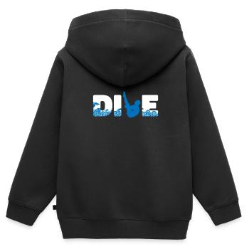Plongeurs plongeurs - Sweat Premium à capuche zippé enfant bio - noir - Dos - AI Model Kid Male (0cm)