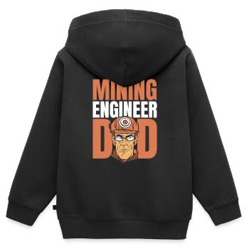 Ingenieur Vati Bergbauingenieur - Kinder Premium Organic Zip Hoodie - Schwarz - Hinten - AI Model Kid Male (0cm)