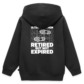 Ultramarathon Im Ruhestand - Kinder Premium Organic Zip Hoodie - Schwarz - Hinten - AI Model Kid Male (0cm)
