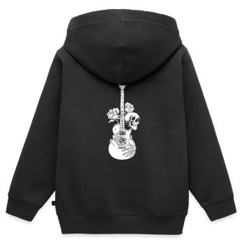 E Gitarre Elektrogitarre Totenkopf - Kinder Premium Organic Zip Hoodie - Schwarz - Hinten - AI Model Kid Male (0cm)