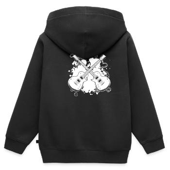 E Gitarre Elektrogitarre Wasserkunst - Kinder Premium Organic Zip Hoodie - Schwarz - Hinten - AI Model Kid Male (0cm)