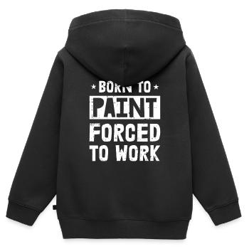 Peintre Peintre Drôle - Sweat Premium à capuche zippé enfant bio - noir - Dos - AI Model Kid Male (0cm)