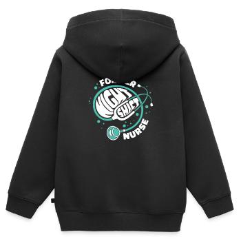 stéthoscope infirmière - Sweat Premium à capuche zippé enfant bio - noir - Dos - AI Model Kid Male (0cm)