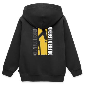 Ölfeld Bohrinsel Legende - Kinder Premium Organic Zip Hoodie - Schwarz - Hinten - AI Model Kid Male (0cm)