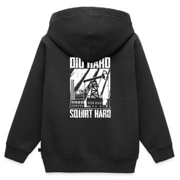 Ölfeld Bohrinsel Lustig - Kinder Premium Organic Zip Hoodie - Schwarz - Hinten - AI Model Kid Male (0cm)