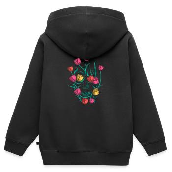 Tulipes Tulipes - Sweat Premium à capuche zippé enfant bio - noir - Dos - AI Model Kid Male (0cm)