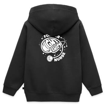 Stéthoscope infirmier - Sweat Premium à capuche zippé enfant bio - noir - Dos - AI Model Kid Male (0cm)