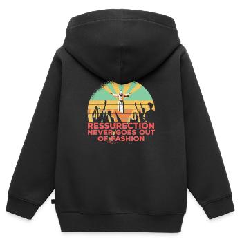 Christ Christentum - Kinder Premium Organic Zip Hoodie - Schwarz - Hinten - AI Model Kid Male (0cm)