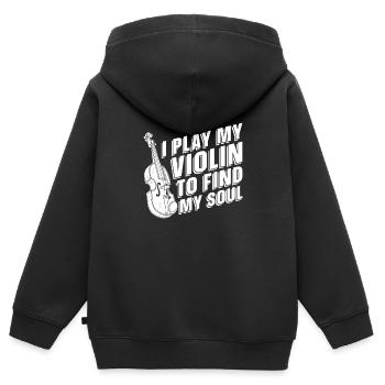 Violon Violon - Sweat Premium à capuche zippé enfant bio - noir - Dos - AI Model Kid Male (0cm)