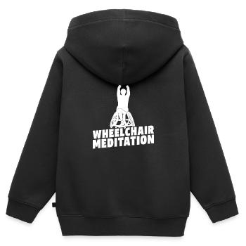 Meditation Meditieren Rollstuhl - Kinder Premium Organic Zip Hoodie - Schwarz - Hinten - AI Model Kid Male (0cm)