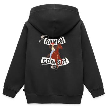 Rodeo Cowboy Lasso Ranch Cowboy - Kinder Premium Organic Zip Hoodie - Schwarz - Hinten - AI Model Kid Male (0cm)