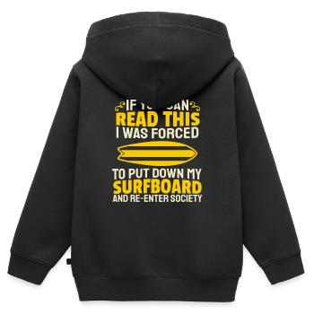 Surfer Surfen - Kinder Premium Organic Zip Hoodie - Schwarz - Hinten - AI Model Kid Male (0cm)