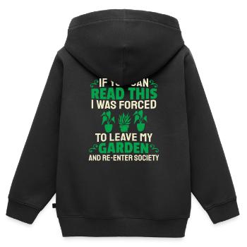 Hobbygärtner Garten - Kinder Premium Organic Zip Hoodie - Schwarz - Hinten - AI Model Kid Male (0cm)