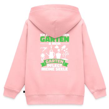 Hobbygärtner Garten Seele - Kinder Premium Organic Zip Hoodie - Rosa - Hinten - AI Model Kid Female (0cm)