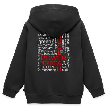 L’énergie nucléaire, oui s’il vous plaît, l’énergie nucléaire - Sweat Premium à capuche zippé enfant bio - noir - Dos - AI Model Kid Male (0cm)