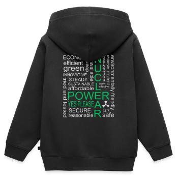L’énergie nucléaire, oui s’il vous plaît, l’énergie nucléaire - Sweat Premium à capuche zippé enfant bio - noir - Dos - AI Model Kid Male (0cm)
