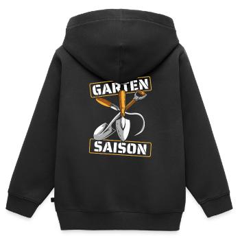 Hobbygärtner Garten Jahreszeit - Kinder Premium Organic Zip Hoodie - Schwarz - Hinten - AI Model Kid Male (0cm)
