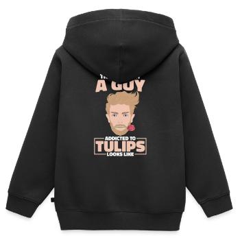 Tulpen Kerl Tulpen - Kinder Premium Organic Zip Hoodie - Schwarz - Hinten - AI Model Kid Male (0cm)