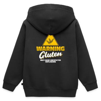 Glutenfrei Humor - Kinder Premium Organic Zip Hoodie - Schwarz - Hinten - AI Model Kid Male (0cm)