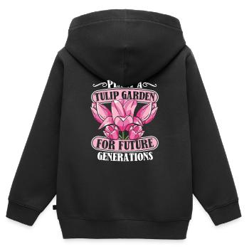 Tulpen Anlage Tulpen - Kinder Premium Organic Zip Hoodie - Schwarz - Hinten - AI Model Kid Male (0cm)