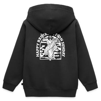 Christ Christianisme Résurrection - Sweat Premium à capuche zippé enfant bio - noir - Dos - AI Model Kid Male (0cm)