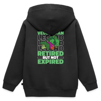 Vegetarisch Vegetarier Im Ruhestand - Kinder Premium Organic Zip Hoodie - Schwarz - Hinten - AI Model Kid Male (0cm)