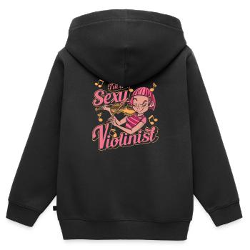 Violon Violon - Sweat Premium à capuche zippé enfant bio - noir - Dos - AI Model Kid Male (0cm)