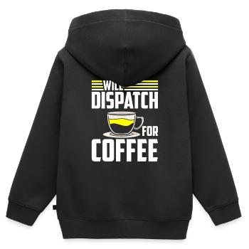 Café du centre de contrôle des appels d’urgence - Sweat Premium à capuche zippé enfant bio - noir - Dos - AI Model Kid Male (0cm)