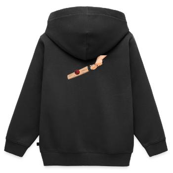 Cricket - Kinder Premium Organic Zip Hoodie - Schwarz - Hinten - AI Model Kid Male (0cm)