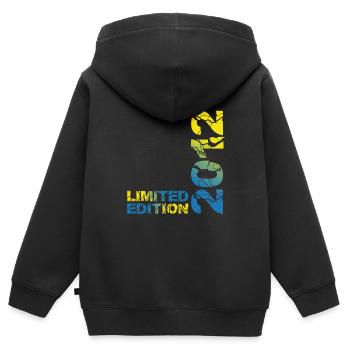 2012 Limited Edition Geburtstag Geschenk Frau Mann - Kinder Premium Organic Zip Hoodie - Schwarz - Hinten - AI Model Kid Male (0cm)