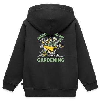 Hobbygärtner Garten Vati Gärtnerischer Vater - Kinder Premium Organic Zip Hoodie - Schwarz - Hinten - AI Model Kid Male (0cm)