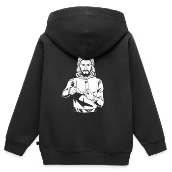 Christ Christentum - Kinder Premium Organic Zip Hoodie - Schwarz - Hinten - AI Model Kid Male (0cm)