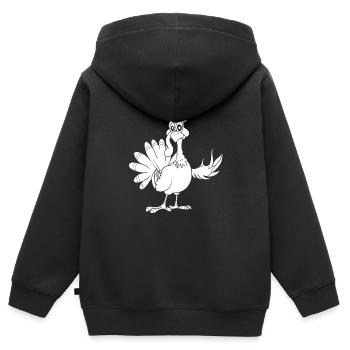 Action de grâce - Sweat Premium à capuche zippé enfant bio - noir - Dos - AI Model Kid Male (0cm)