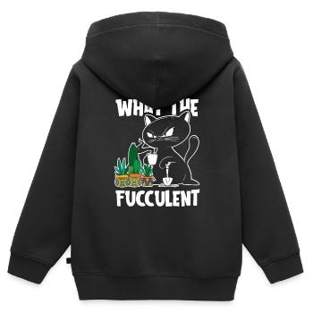 Hobbygärtner Garten Saftig Gartenkatze - Kinder Premium Organic Zip Hoodie - Schwarz - Hinten - AI Model Kid Male (0cm)
