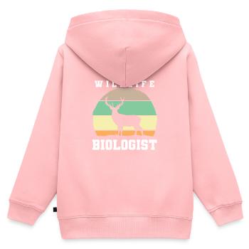 Biologiste de la faune Wildtierbiologe - Sweat Premium à capuche zippé enfant bio - rose - Dos - AI Model Kid Female (0cm)