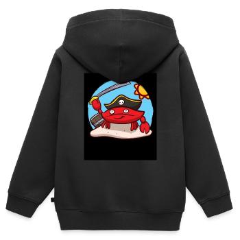 Pirate Crab Meeresfrüchteliebhaber - Kinder Premium Organic Zip Hoodie - Schwarz - Hinten - AI Model Kid Male (0cm)